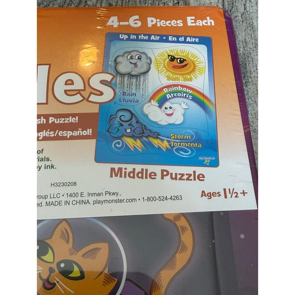 PlayMonster Board Puzzles Bilingual Space Dino Pets English Spanish NWT Learning